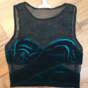 Urban outfitters velvet and mesh top